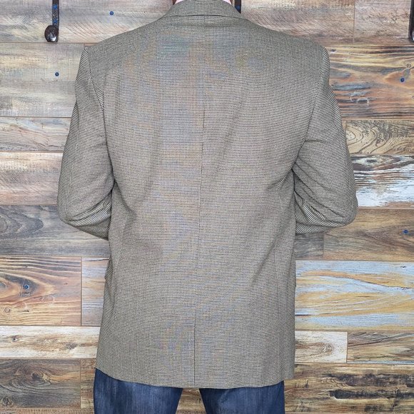 Joseph Abboud USA 100% Wool Brown Geometric Blazer Sport Jacket Size 40R - Picture 8 of 11